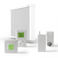 ELKATHERM Electric panel storage heater PLN50, PL50, Digital radio thermostat 712, Surface mount receiver 714 or Wireless wall socket receiver 713, Router 701UK, ErP-Ready