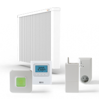 ELKATHERM Electric panel storage heater PL300, PLD300, Radio thermostat standard 716, Surface mount receiver 714, Router 701UK, ErP-Ready